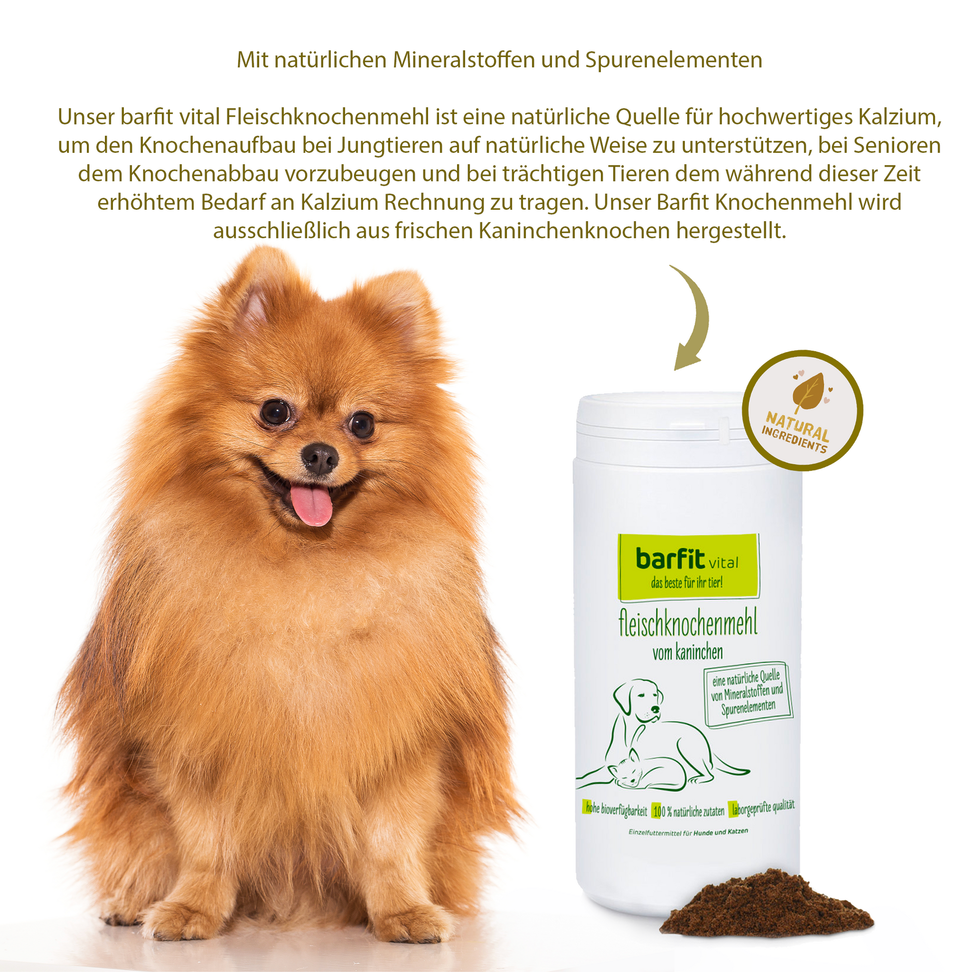 Meat Bone Meal Rabbit 800g for dogs and cats Barfit Shop