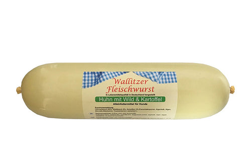 Wallitzer Fleischwurst chicken with game and potatoes